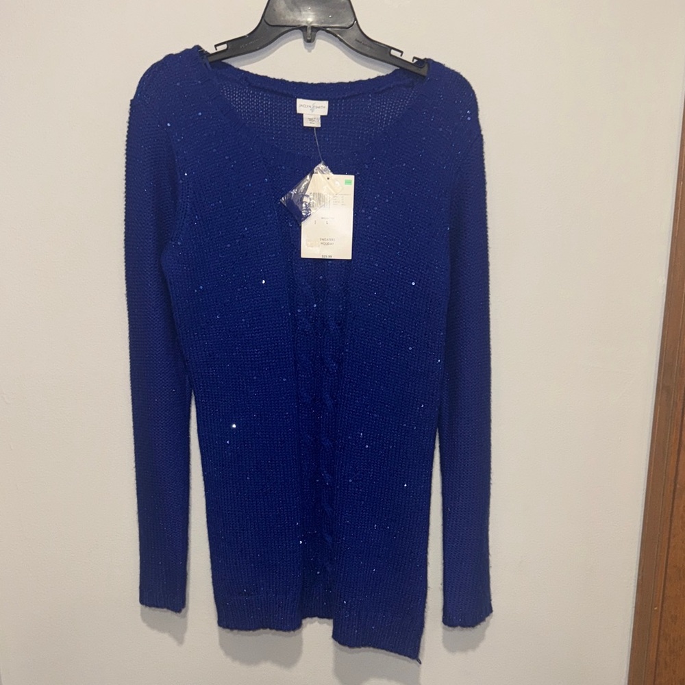 Jaclyn Smith NWT Size M Vibrant Blue Sweater